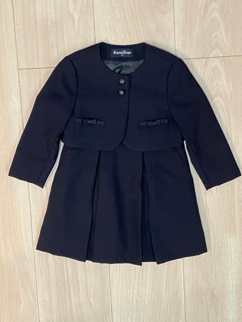 ファミリア 幼稚園受験スーツ アンサンブル フォーマル ワンピース 90