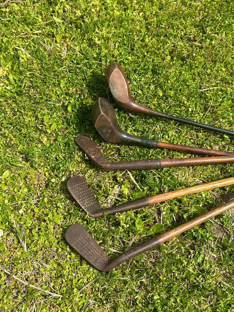 S*@様 クラシック　ゴルフクラブ5本　レトロ　アンティーク　オブジェ　木製