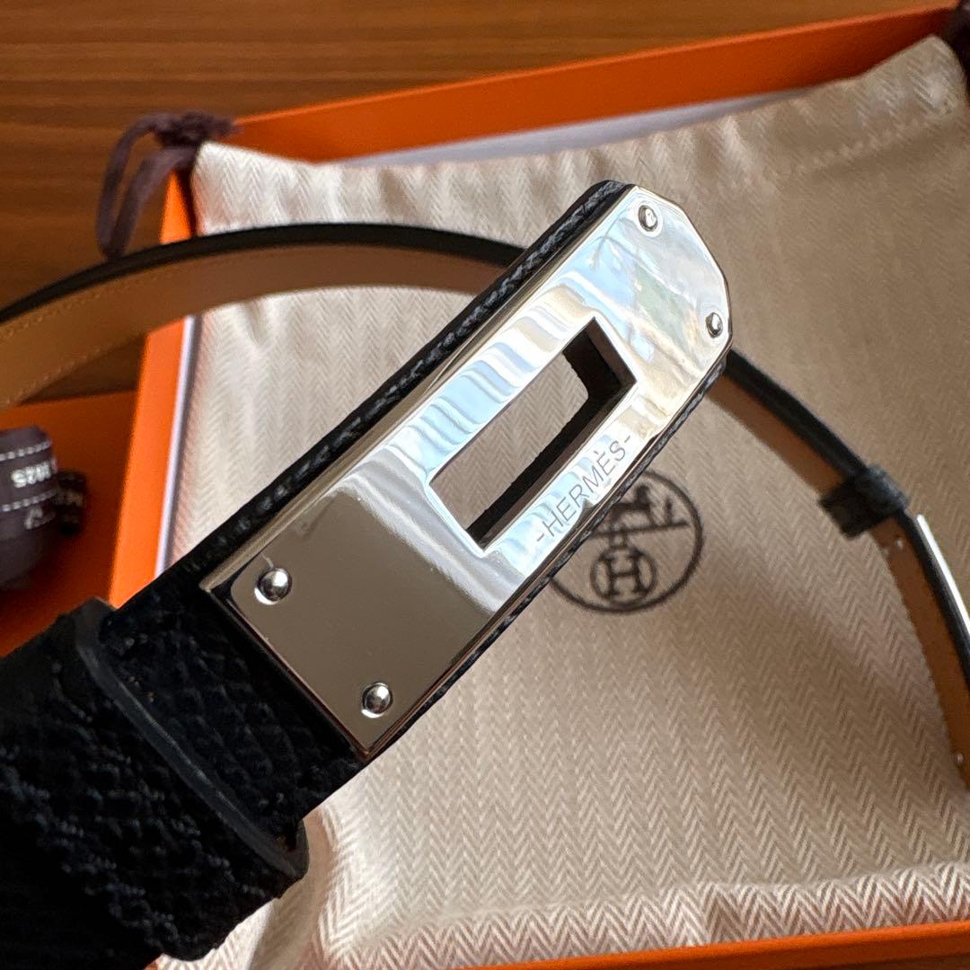 エルメス ケリーベルト 18 ノアール 黒 シルバー ケリー