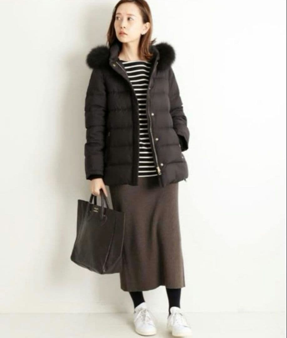 美品 IENA イエナ　P/タフタ ショートダウンコート　フォックスファー 34