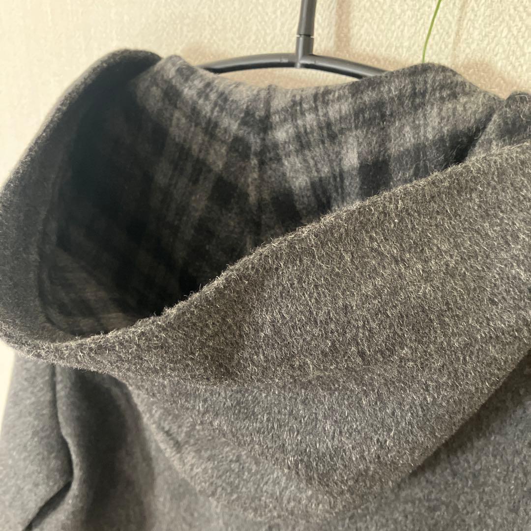 ほぼ未使用♡ 23区　ダッフルコート　裏チェック柄　グレー両サイドポケット付き♡