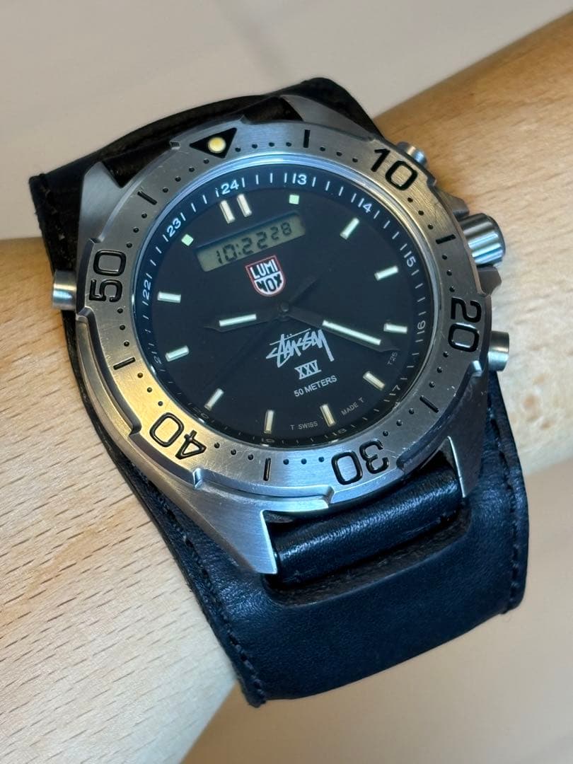 コラボ/Stussy/25周年/時計/LUMINOX/別注/デジアナ/限定/良品