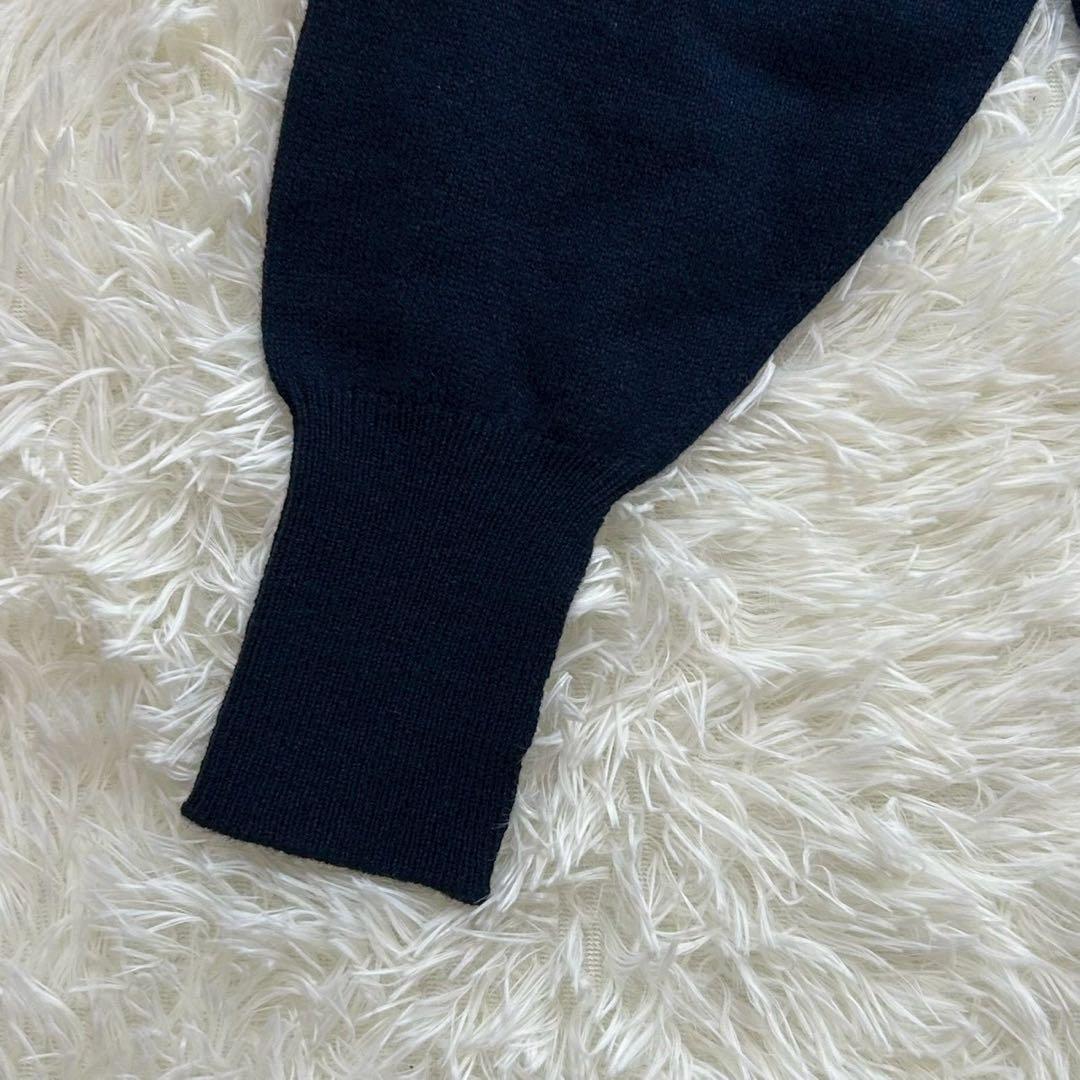 Burberrys スコットランド製 Vネックニット 刺繍ロゴ ウール100%