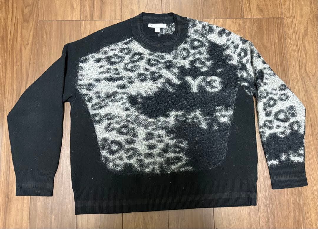 Y-3 U LEOPARD KNIT CREW SWEATER サイズL