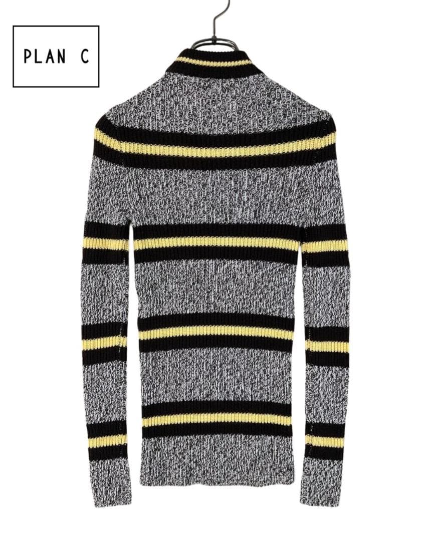 【新品】Plan C クルーネック ボーダー ウール ニット 36