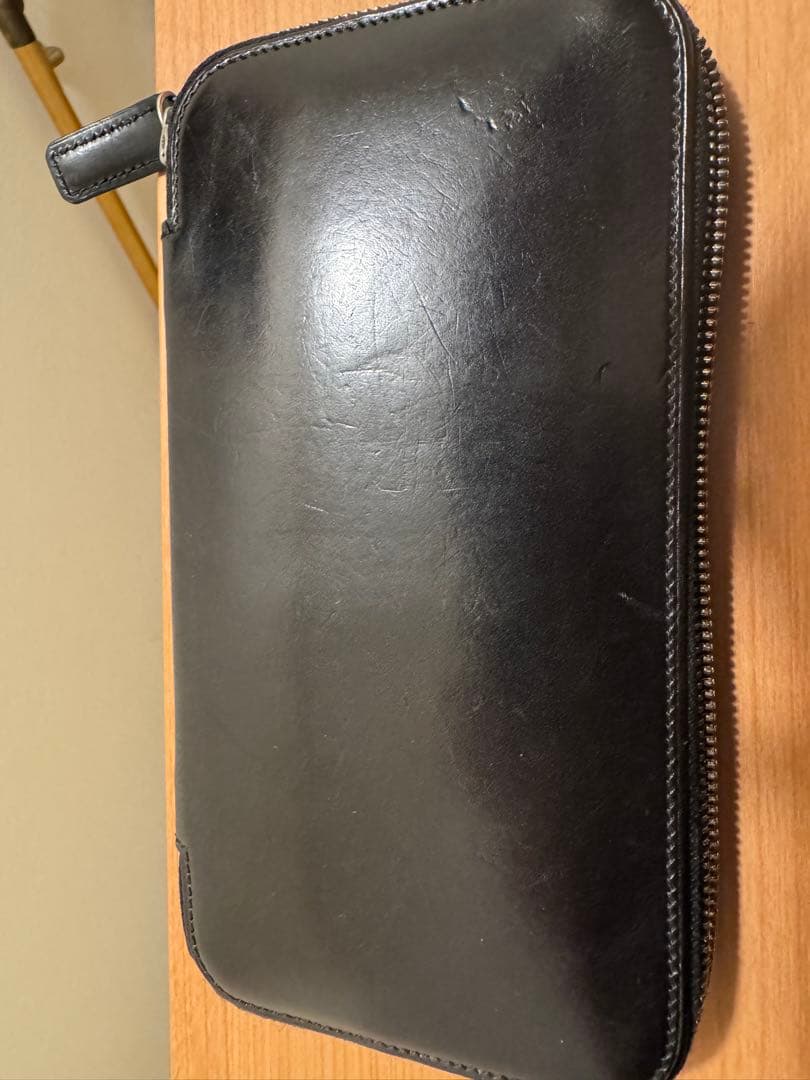 万双 ブライドルレザー ラウンドファスナー