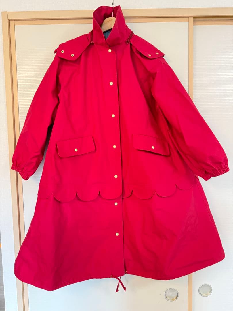ロージーモンスターレインコート赤色2way waterproof coat 撥水