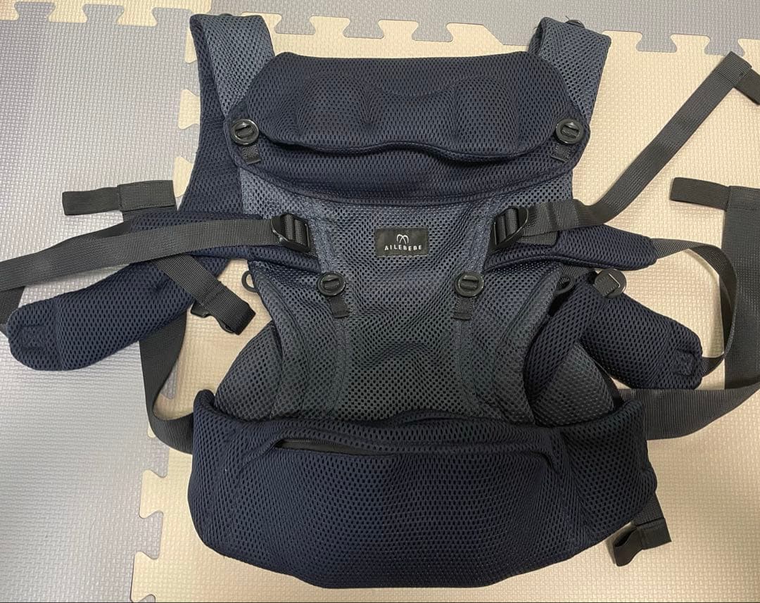 AILEBEBE 抱っこ紐 ネイビーメッシュ キャリアスリー