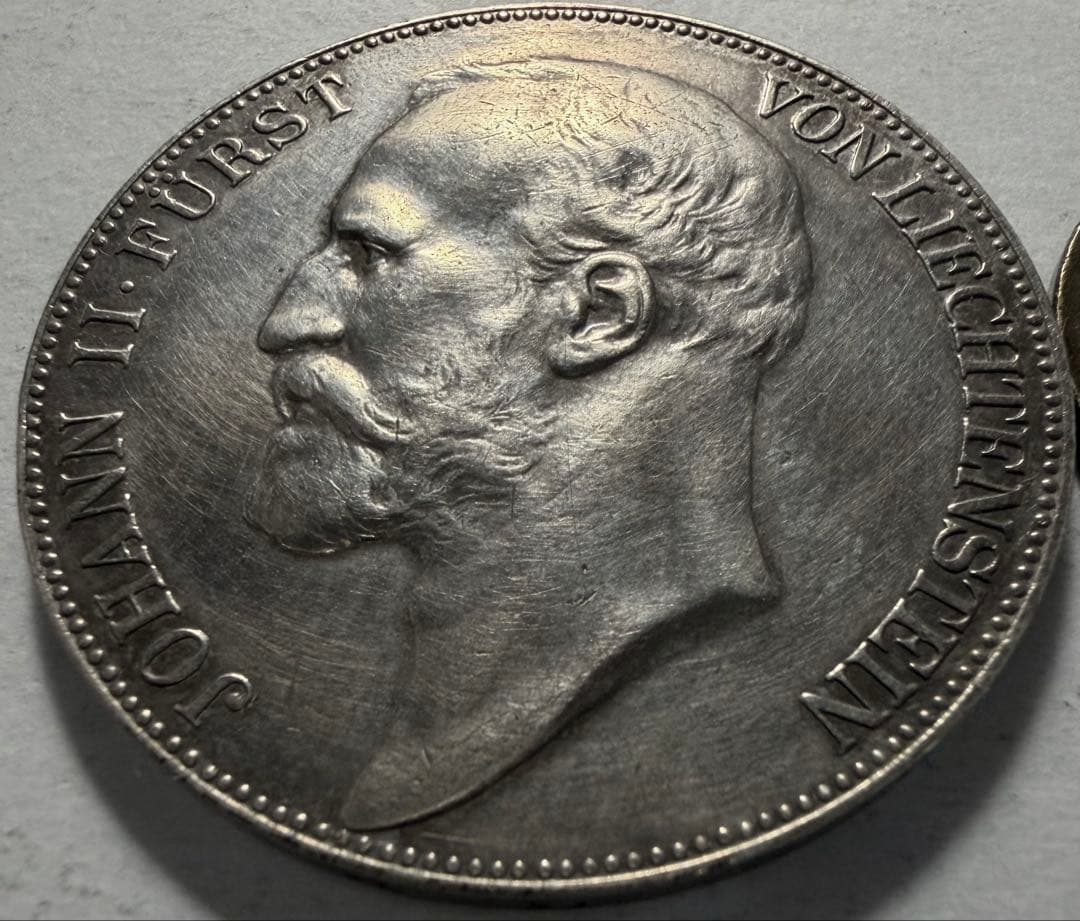 マ*ー様 1900年リヒテンシュタイン 5クローネ 銀貨　レア　ハイグレード