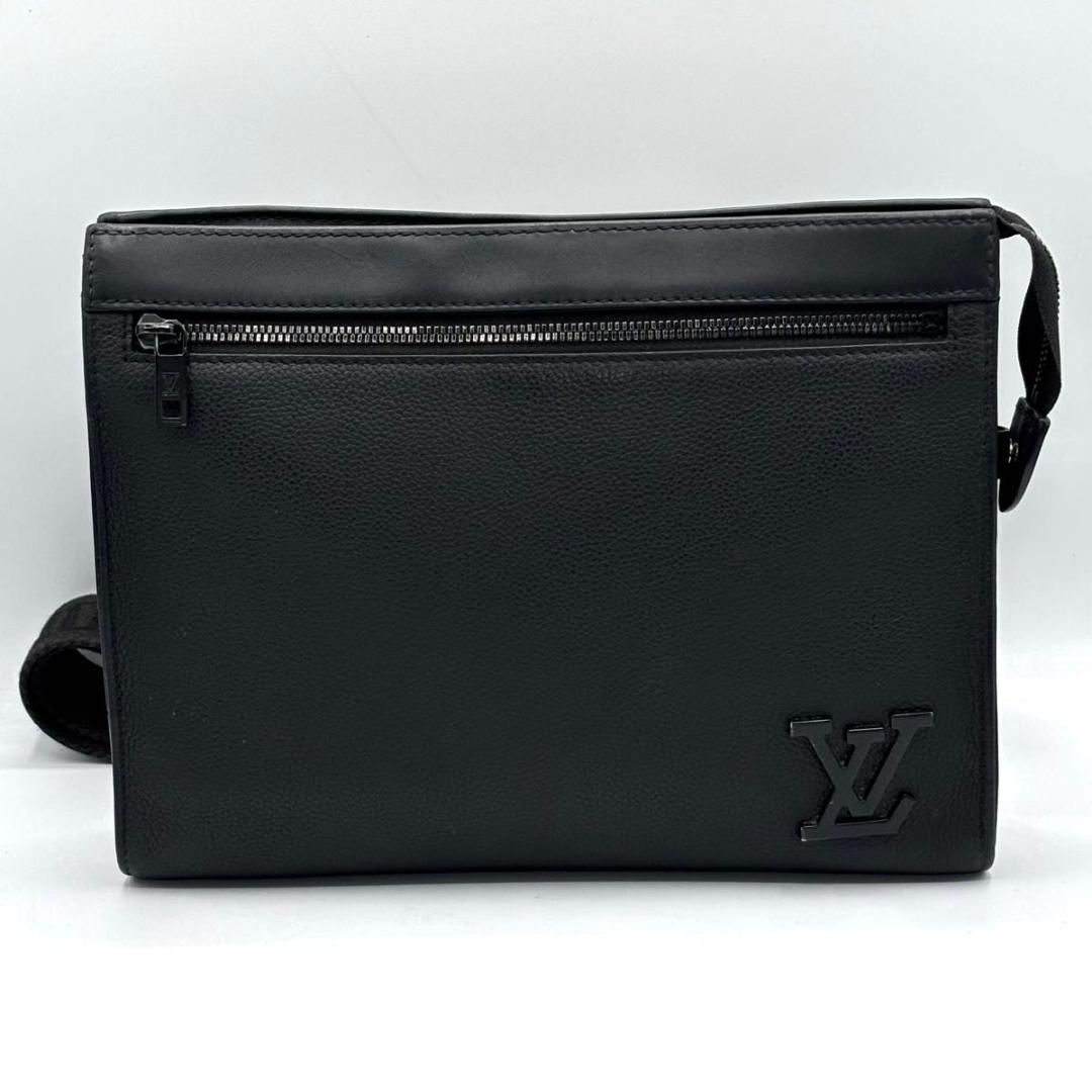 鑑定済 ルイヴィトン メッセンジャー 黒 アエログラム ショルダー ポーチ付
