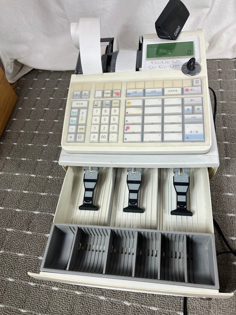 カシオ 電子レジスター TE-2300 本体＋電子名スタンプ RAC-13付き