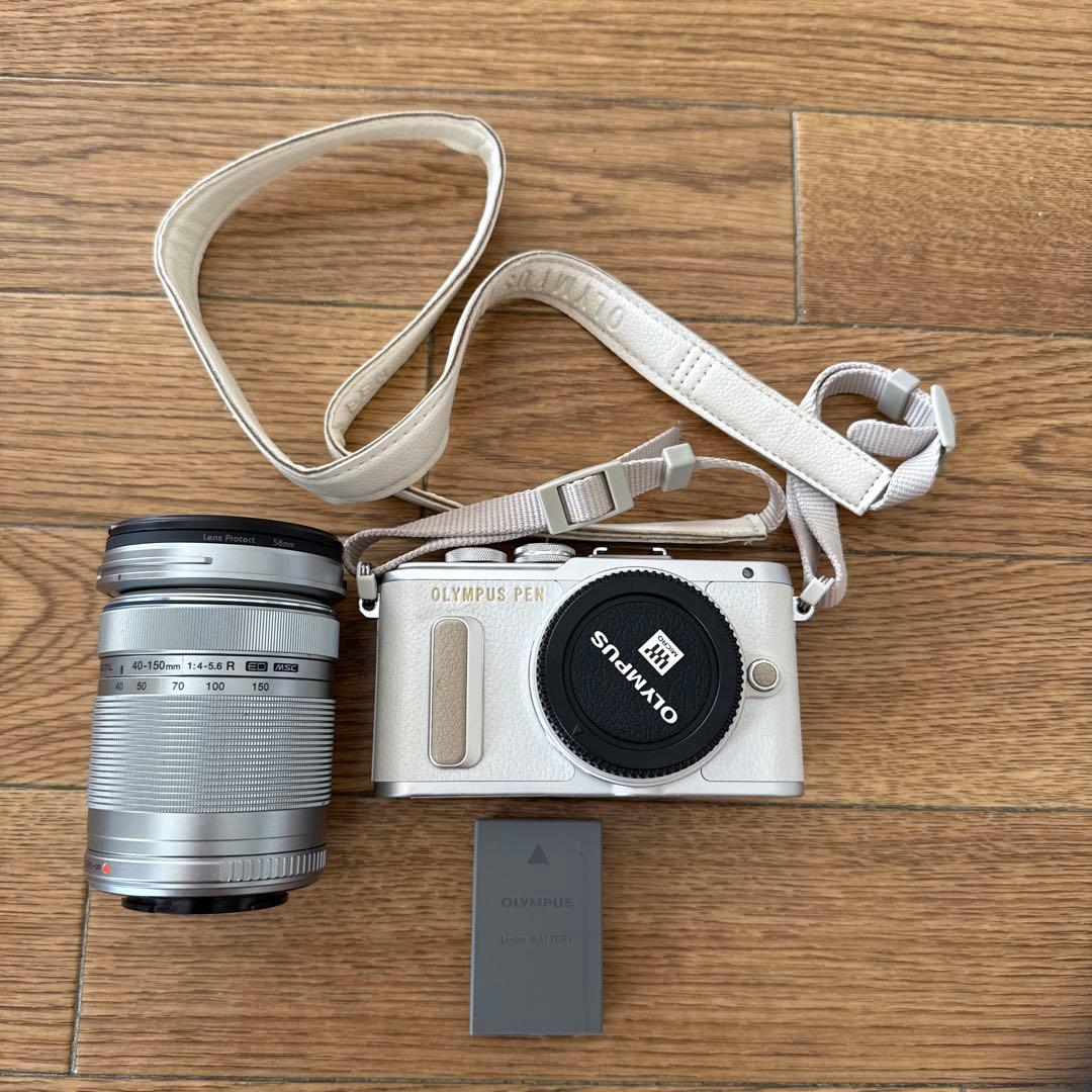 OLYMPUS PEN E-pl8 ホワイト 40-150mmレンズ(ジャンク)