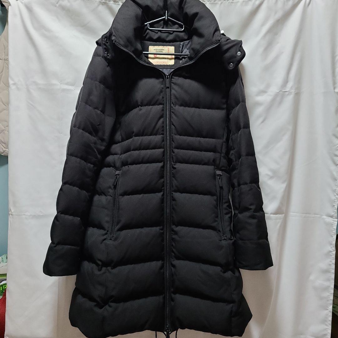 ナノ・ユニバース　西川ダウン　サージロングダウン　黒