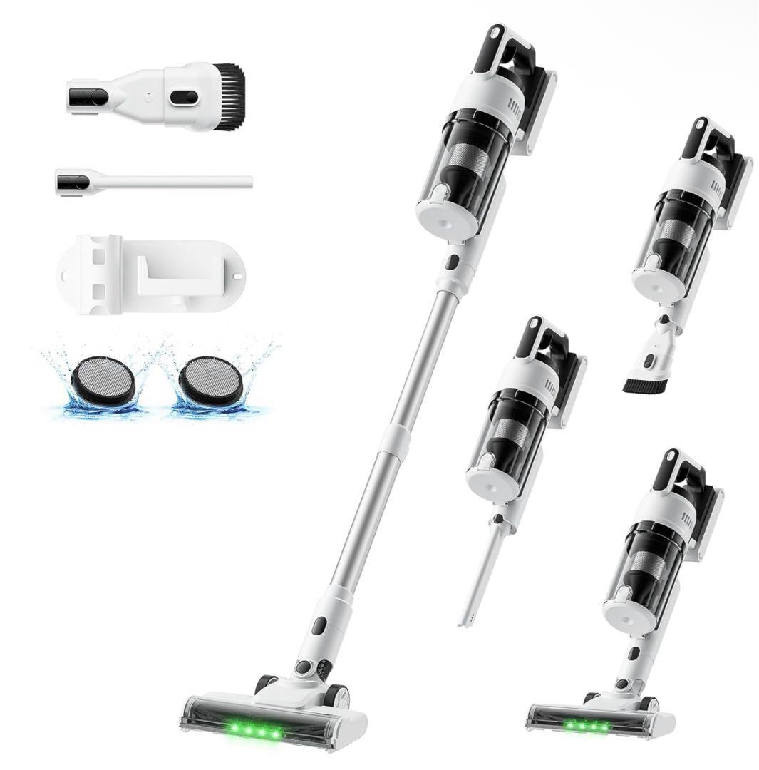 掃除機 コードレス 2025爆進化！58kPa強力吸引・自立式・55分連続稼働