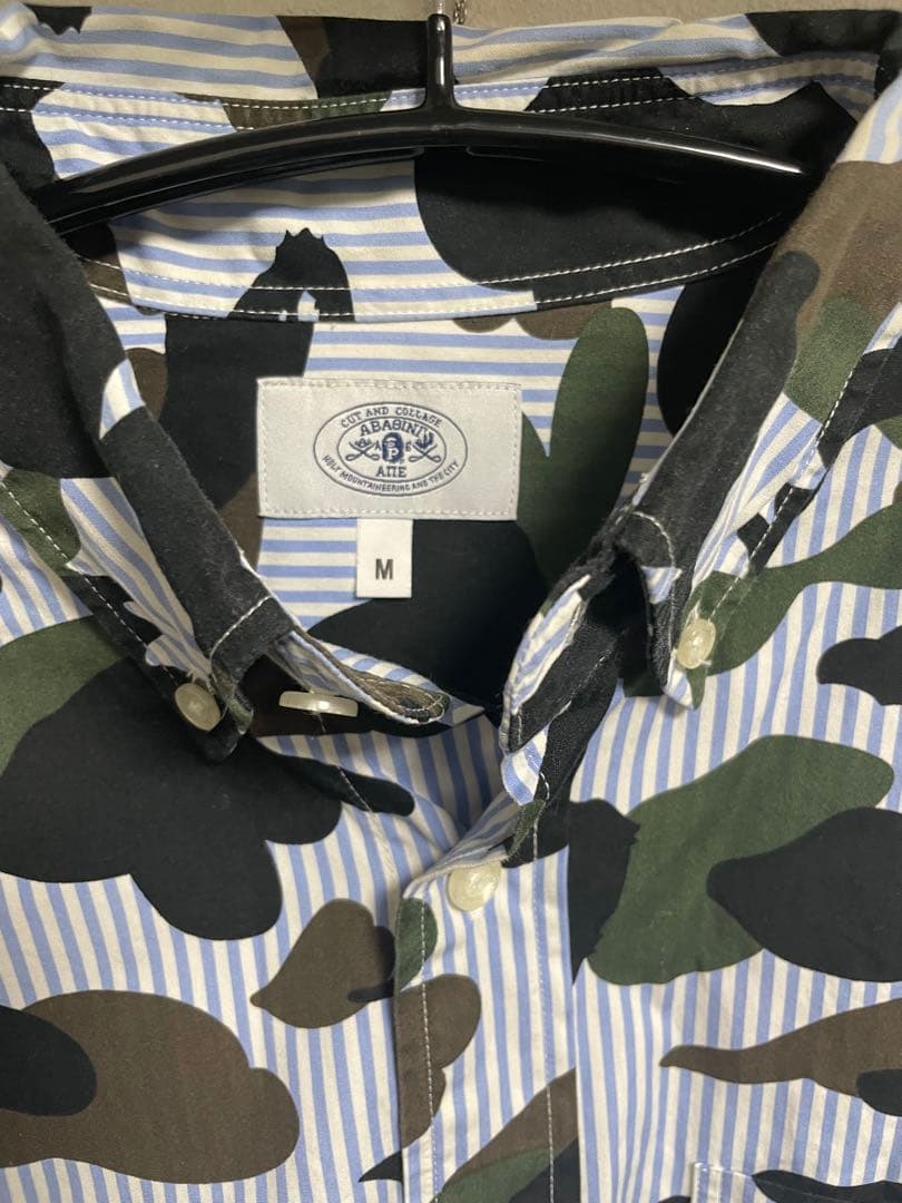#アベイシングエイプ 迷彩柄ストライプシャツ Mサイズ
