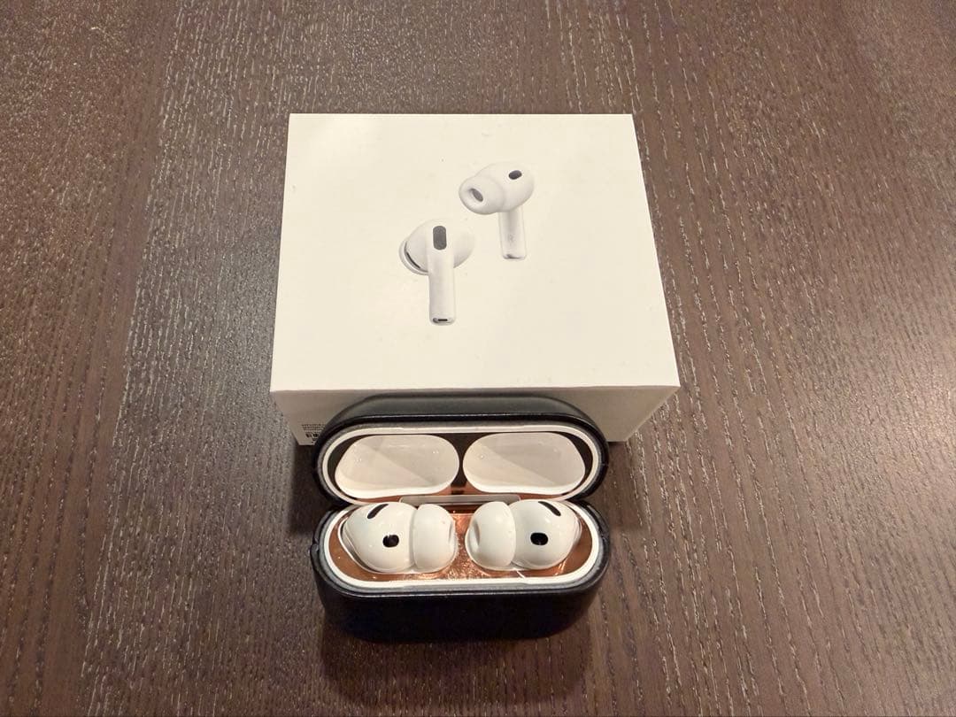 AirPods pro3 レザーブラックケース付き