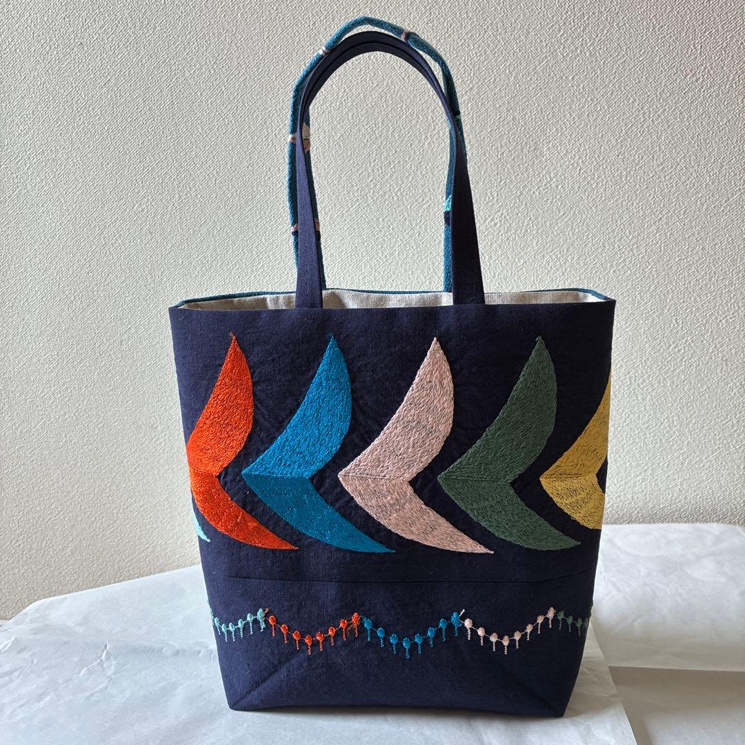 ミナペルホネン 生地使用　bird/palo お散歩トートバッグ