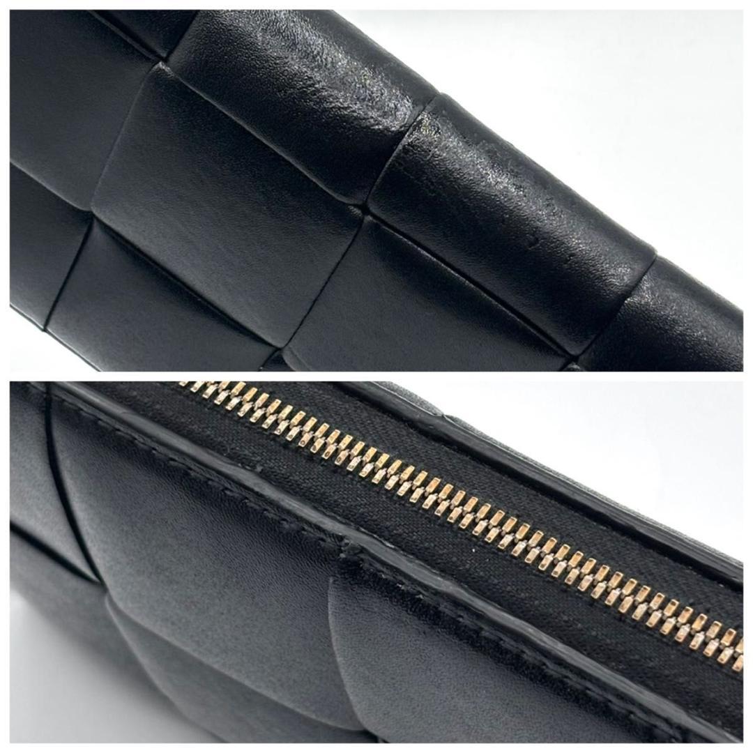 美品 IC ボッテガヴェネタ 箱袋付属 カセット ラウンドファスナー 長財布 黒