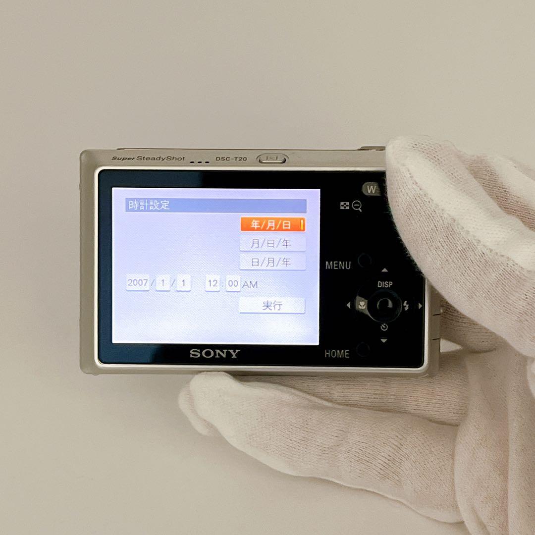 【希少】SONY サイバーショット DSC-T20 シルバー コンデジ オールド
