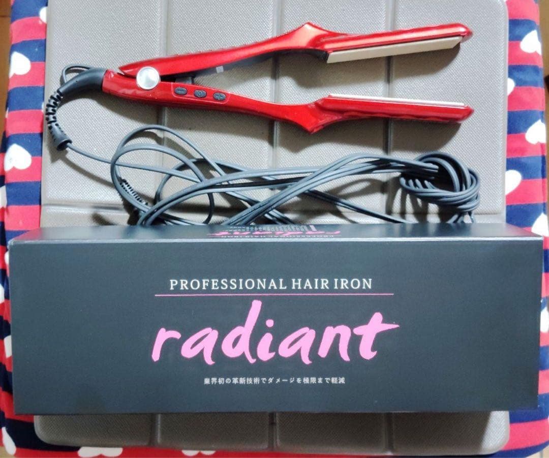 radiant プロフェッショナル ヘアアイロン レッド 28mm