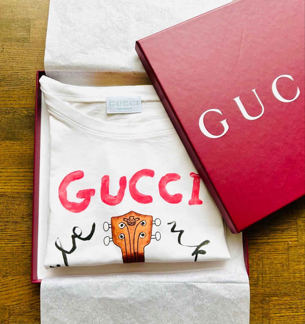 GUCCI プリントコットンTシャツ チルドレン　ウクレレ柄　150