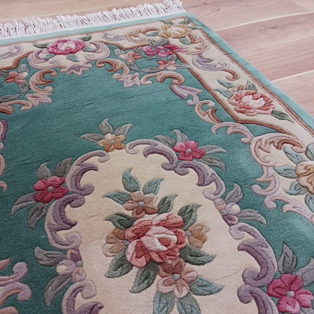 専用Y2690-3 高級中国段通 ウール100% ハンドカット 153×91㎝