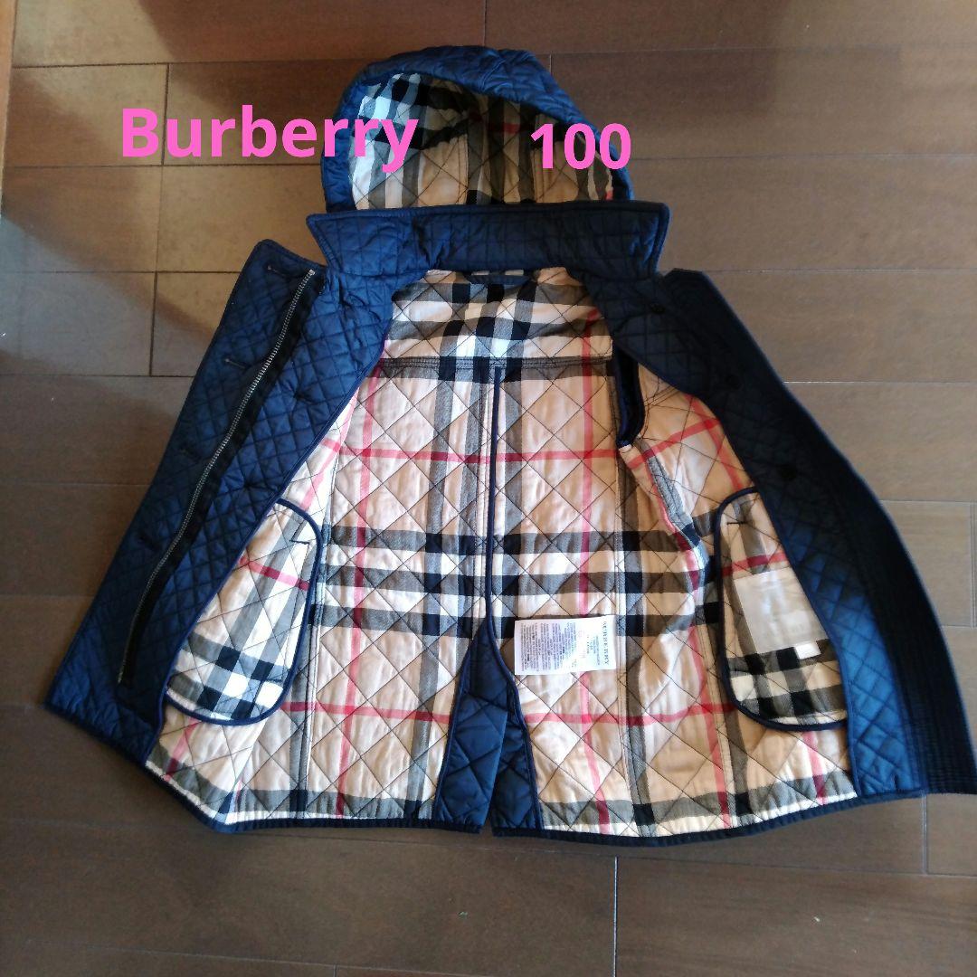 ♦️Burberry　バーバリー♦️　フード付きキルティングコート　キッズ100