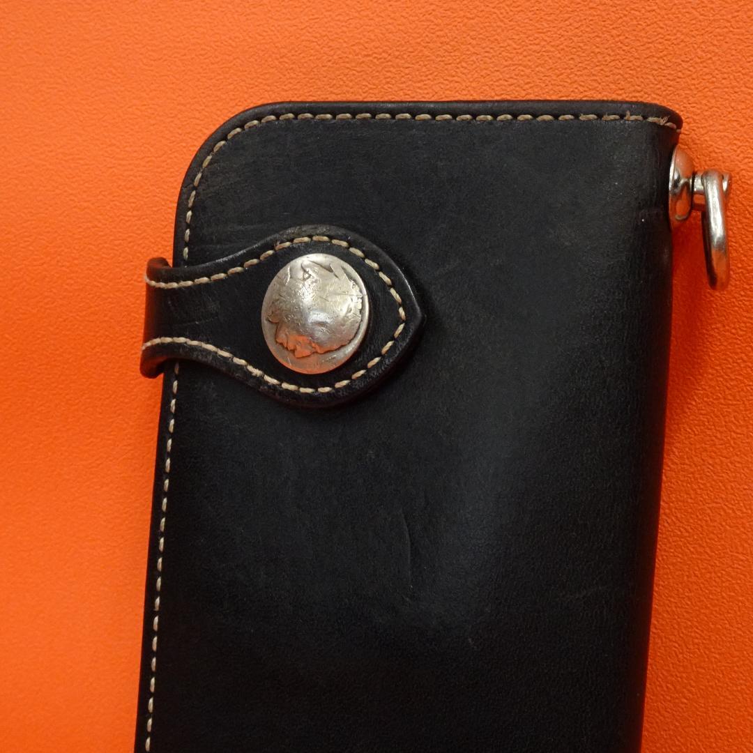 KC's レザーロングウォレット ブラック コンチョ 日本製