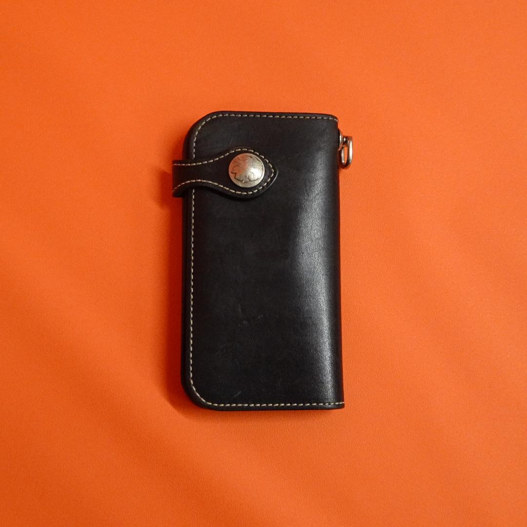 KC's レザーロングウォレット ブラック コンチョ 日本製