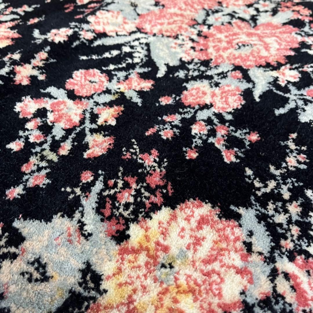【アンティーク】昭和レトロ 花柄 絨毯 カーペット ラグマット 古道具 古民家