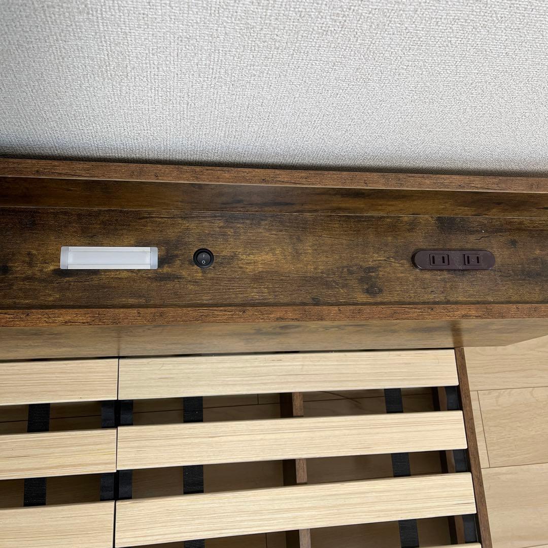 木製セミダブルベッドフレーム ダークブラウン