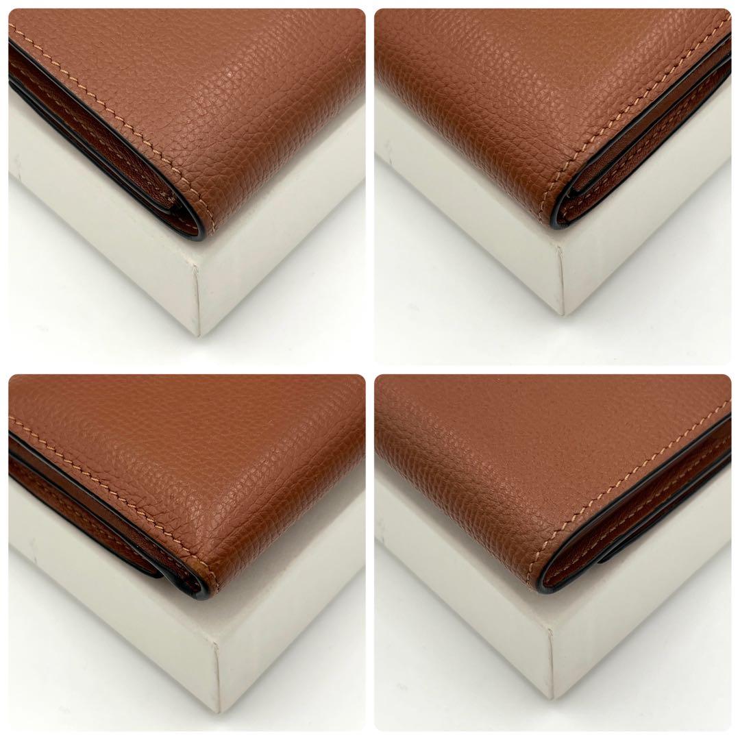 【美品】ロエベ トライフォールドウォレッ3つ折り財布 ブラウン コンパクト
