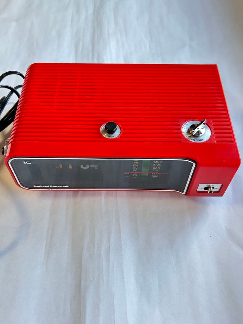 レトロ National Panasonicラジオ付きパタパタ時計RC-623