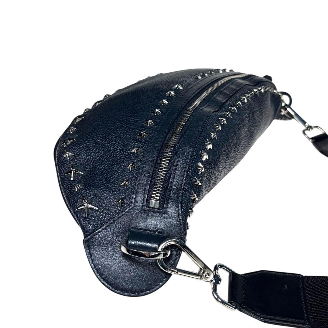 美品 JIMMYCHOO YORK UUF ウエストポーチ スタッズ a1014