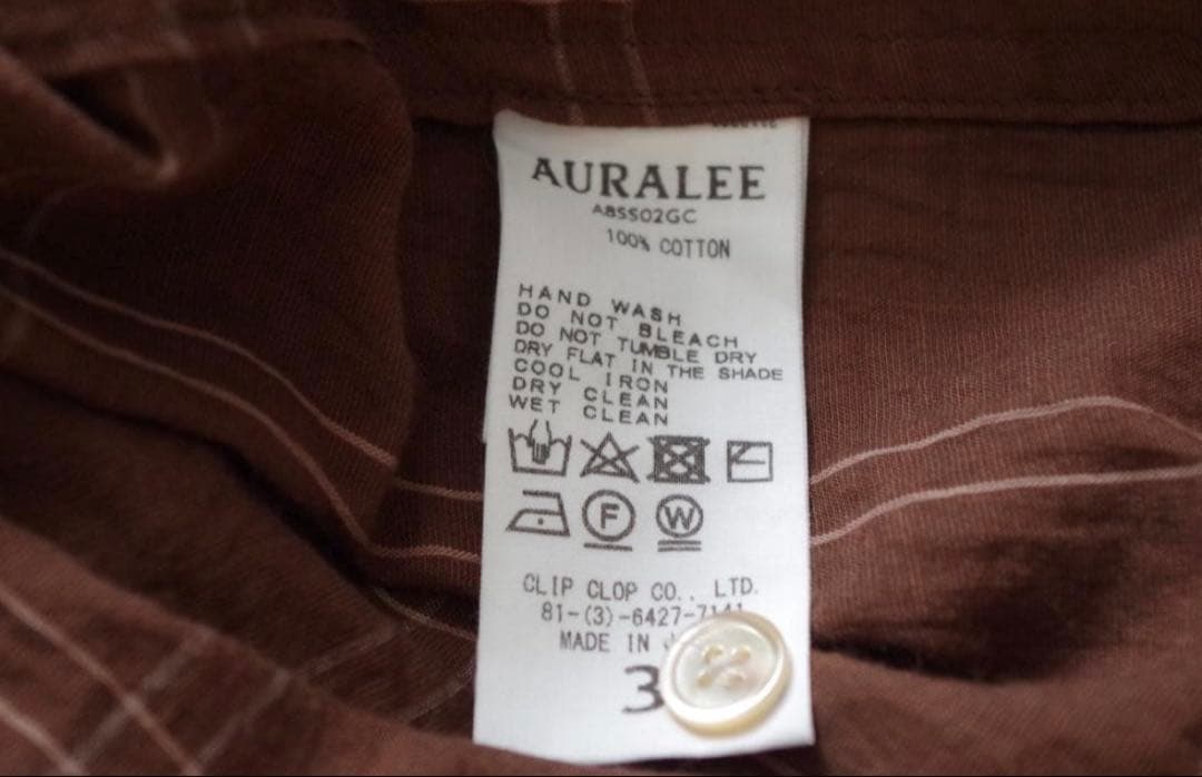 AURALEE　Super Light Check Big Shirts