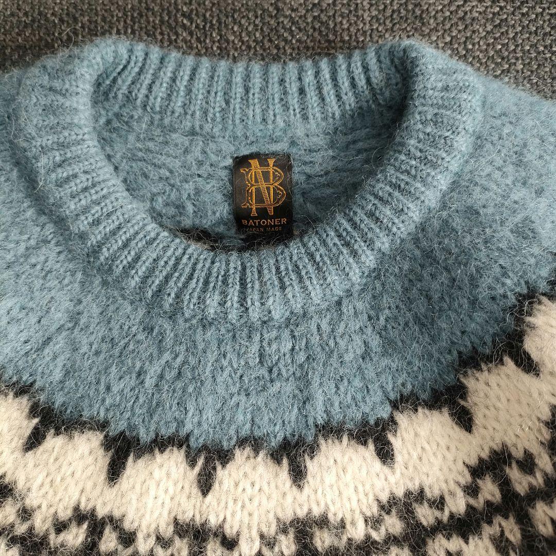 美品　BATONER ノルディック柄　モヘア　アルパカ　ニット　ノルディック