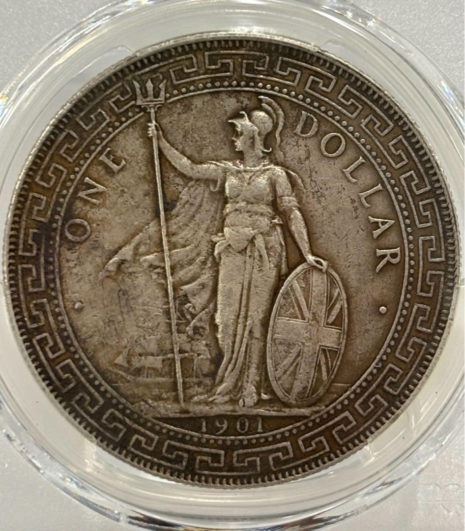 1901-C年イギリス ブリタニア立像貿易銀 壹圓銀貨 トーン❗️PCGS認証