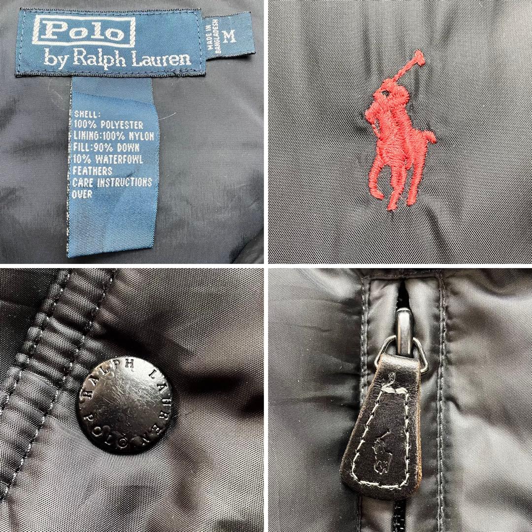希少 美品 90s ラルフローレン ダウンジャケット チンストラップ 肉厚 黒M
