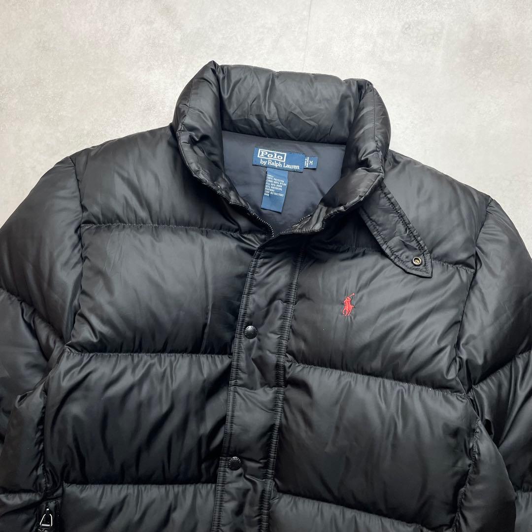 希少 美品 90s ラルフローレン ダウンジャケット チンストラップ 肉厚 黒M