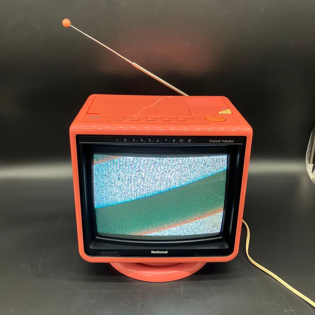 National レトロ　ブラウン管テレビ　ピンクTH11-S29 当時物