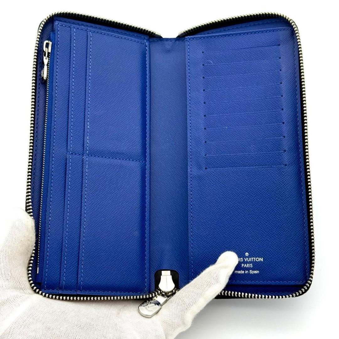 ルイヴィトン【現行 極美品】タイガラマ コバルト ジッピーヴェルティカル 長財布