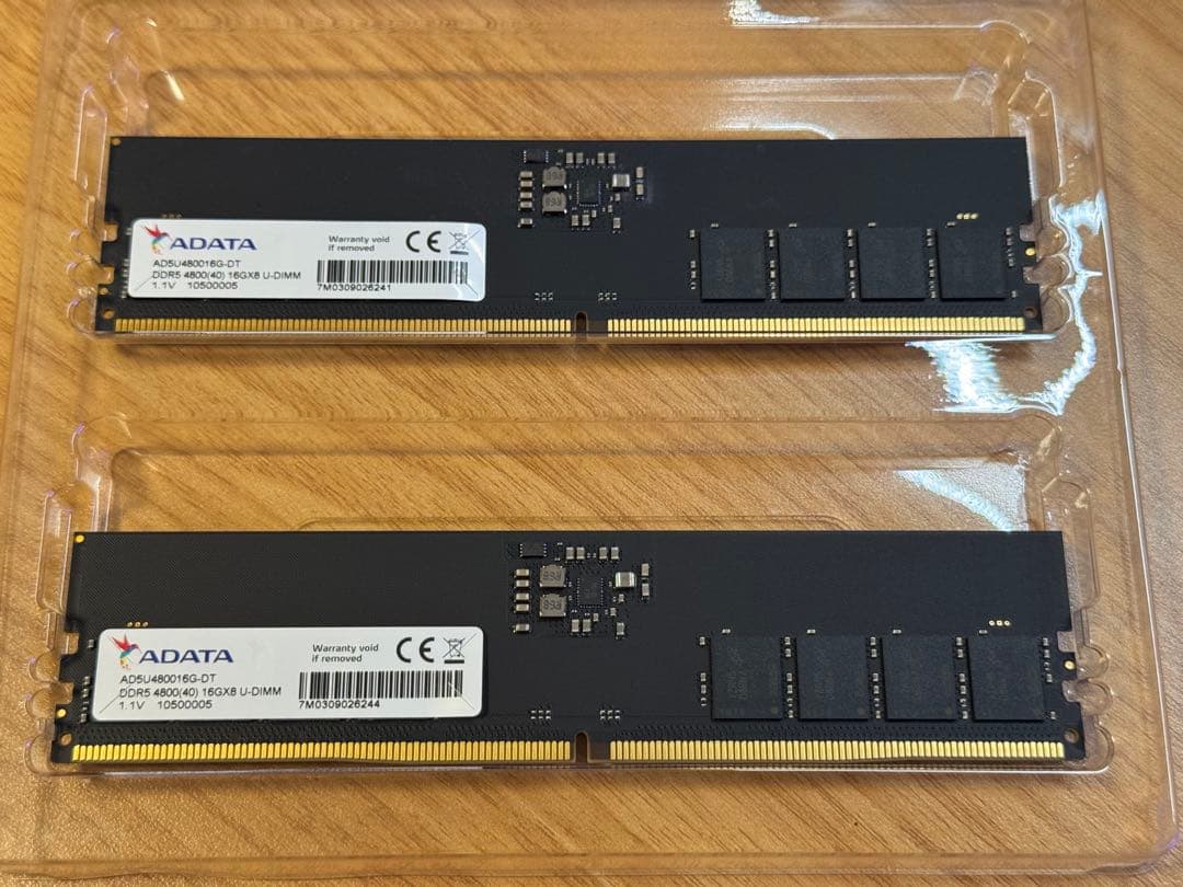 DDR5メモリー 32GB セット 箱無し