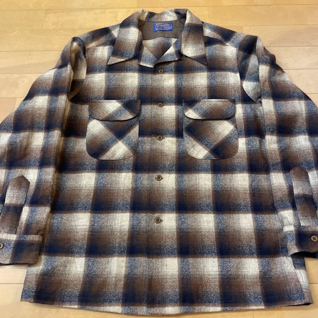 ゆ*る様 美品 ブラウン pendleton ウール ボードシャツ チェック U
