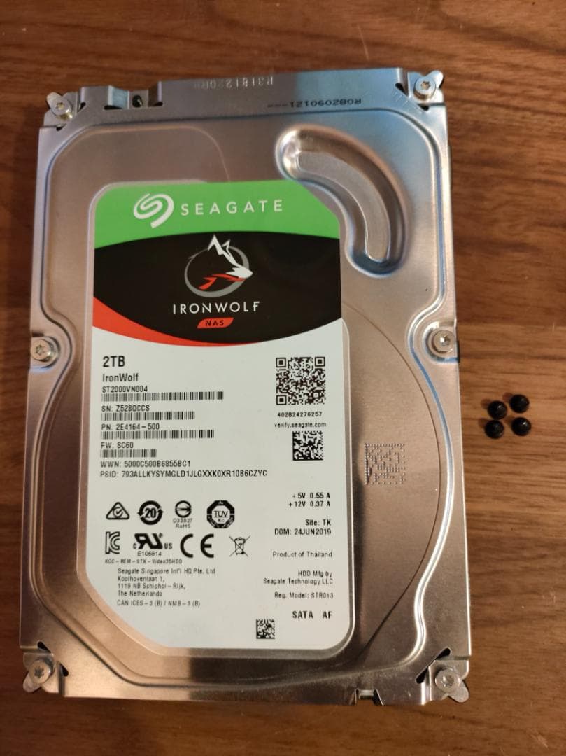 NAS用 正常品 Seagate IronWolf 2TB HDD x3