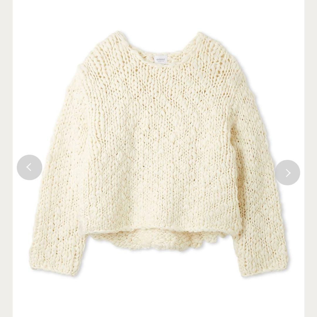 【enoki11】emmi ウール混ハンドニットプルオーバー
