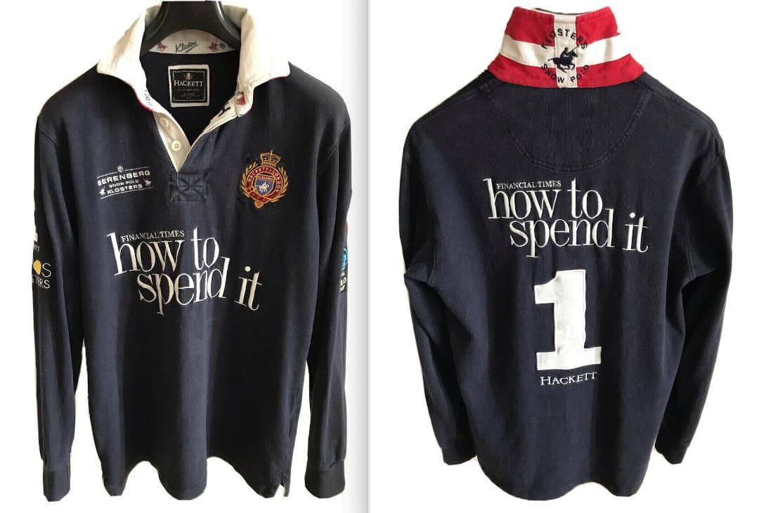 [レア] ハケット ラグビーシャツ スノーポロ FINANCIAL TIMES