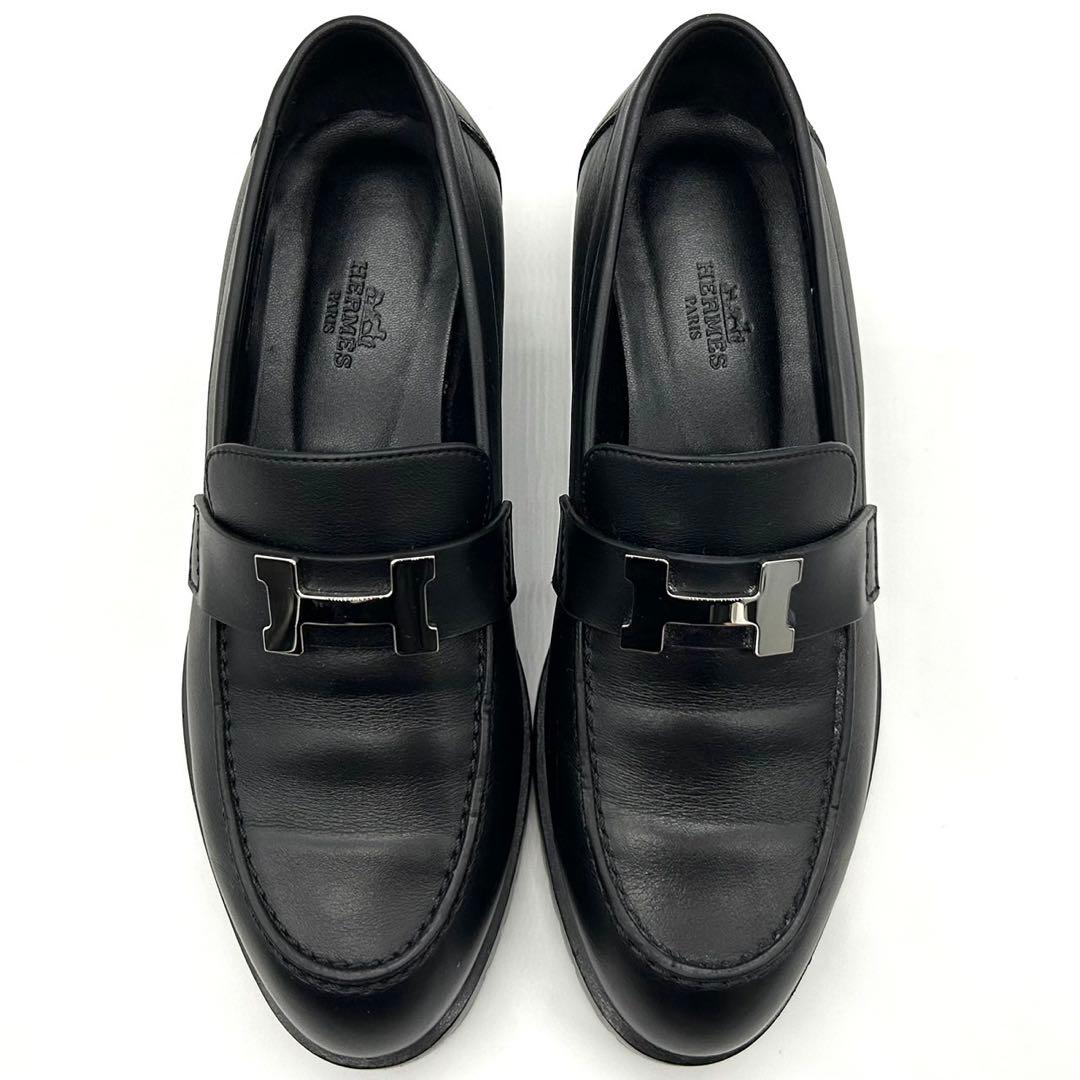 付属品完備　エルメス　モカシン　フォーブル　ローファー　36サイズ　黒　22cm