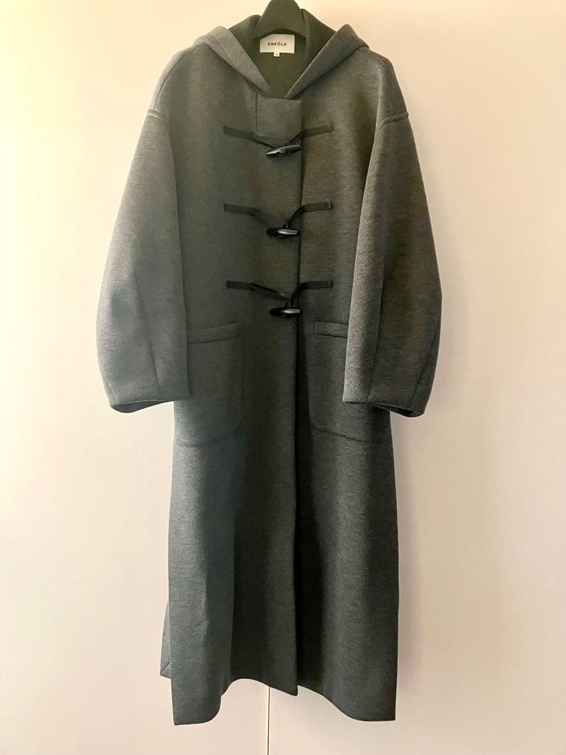 エンフォルドENFOLD サイドスリット　 ロング　ボンディングダッフルコート