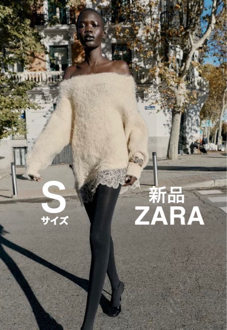 ♡新品　未使用　試着のみ♡ ZARA レースコンビニット　Sサイズ　エクリュ