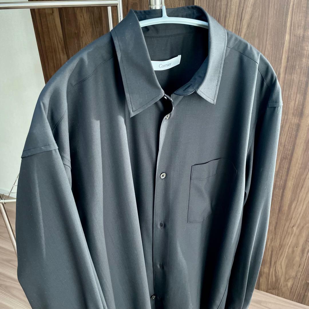 cornier Super180's WOOL SHIRTS 黒　美品 M